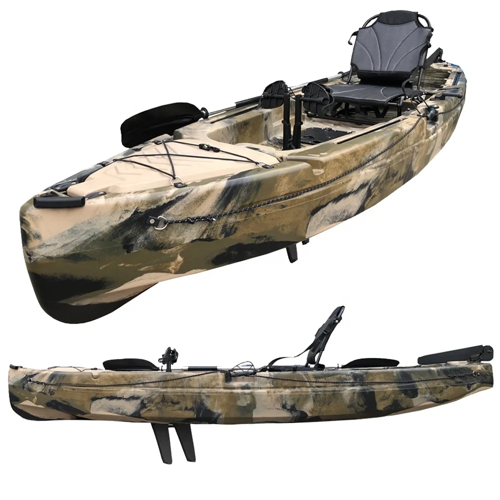 

【Popular】11.5ft Single People Fishing Flap Fin Drive Pedal Kayak Fishing Kayak With Electric Motor