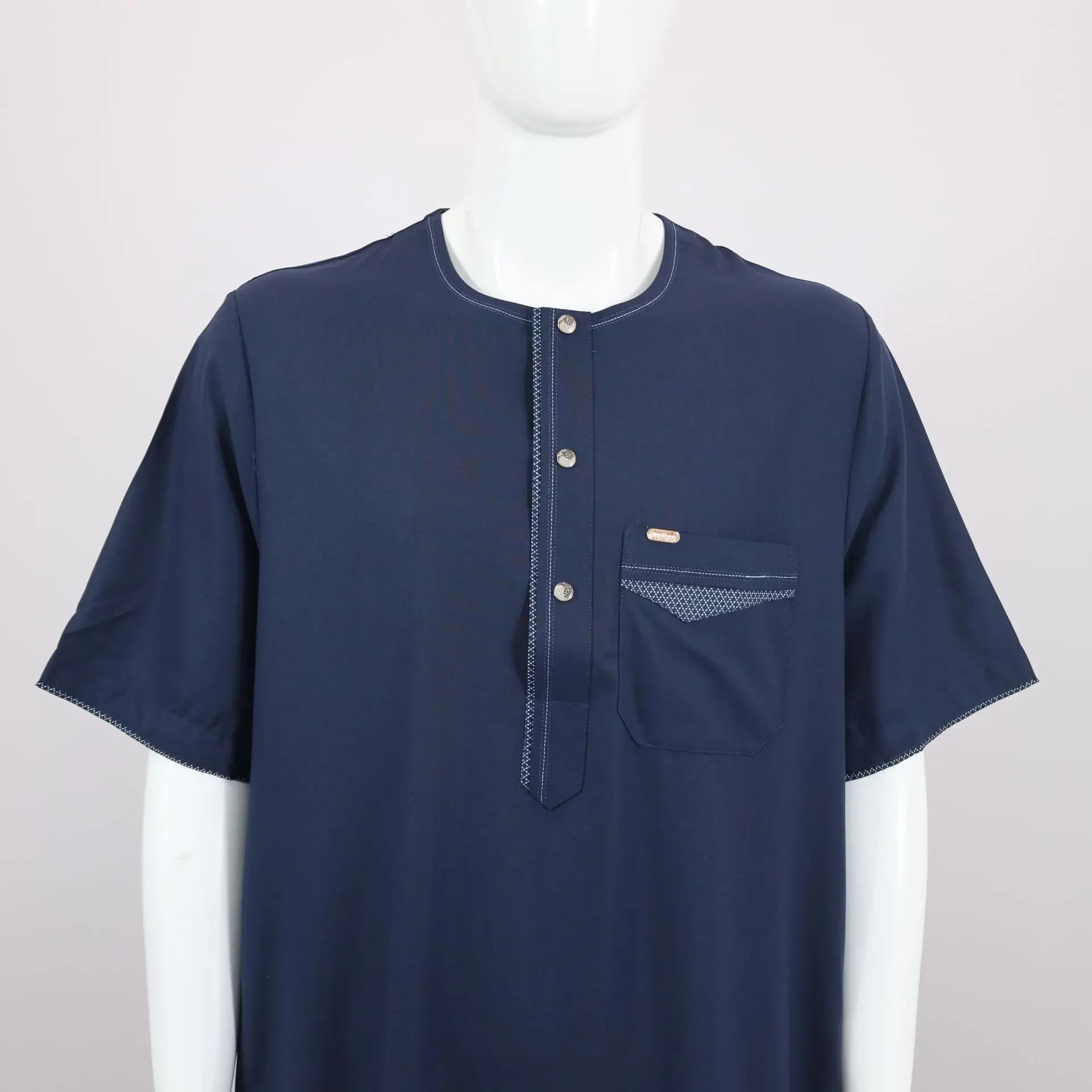

Men Short Sleeve Muslim Dress Jubba Thobe Middle East Saudi Arabia Malaysia Long Robe Turkey Kaftan Caftan Thawb Islam Clothing