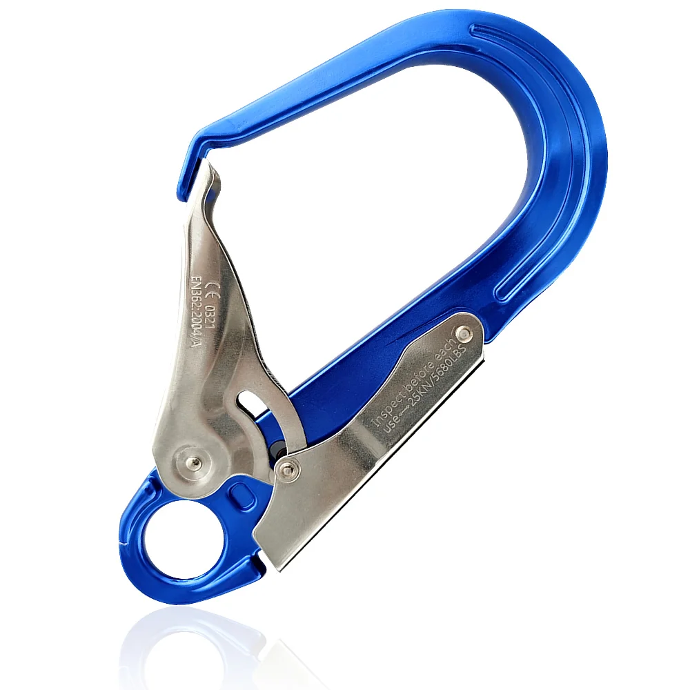 

LIGHTEN UP Heavy Duty Rock Climbing Caving Fall Protection Harness Lanyard Spring Automatic Lock Fall Arrest Carabiner Snap Hook