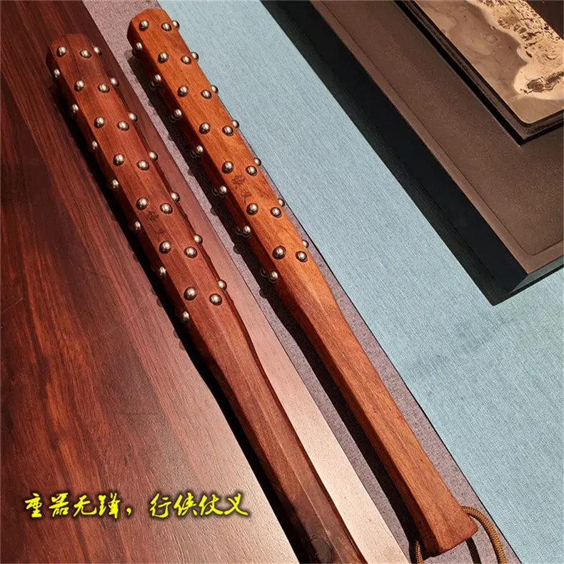 Redwood Solid Wood Sandalwood Short Staff Steel Beads High-density Tactical Self-defense
