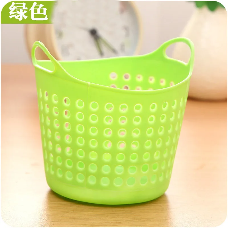 Mini Desktop Storage Basket Criatividade Moda Oco Toy Basket Plastic Table Sundries Trash Organizer cesta Pen Container