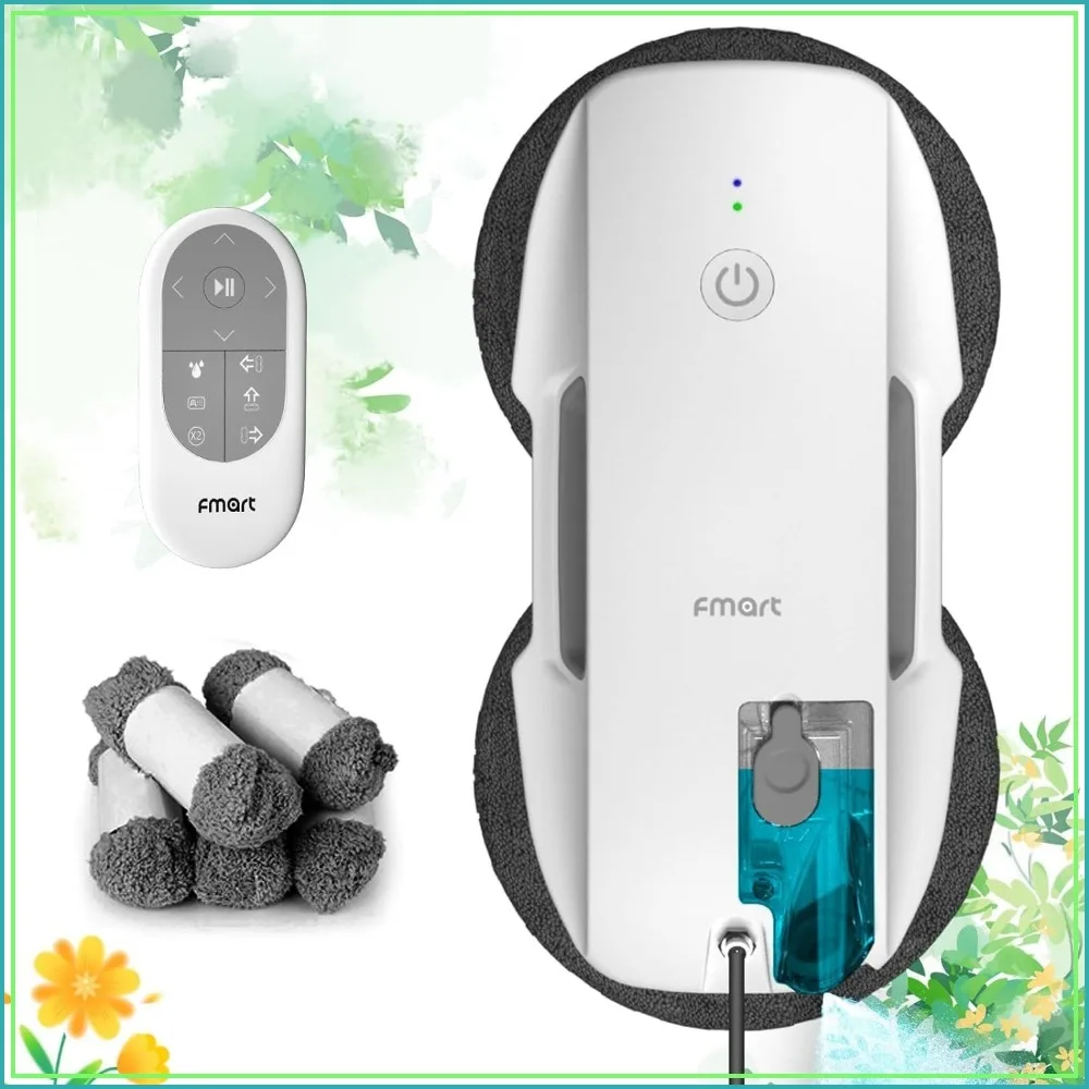 3800Pa Suction Window Cleaning Robot, Ultrasonic Mist Spray, AI Path Planning, Edge Detection, 3 Cleaning Modes