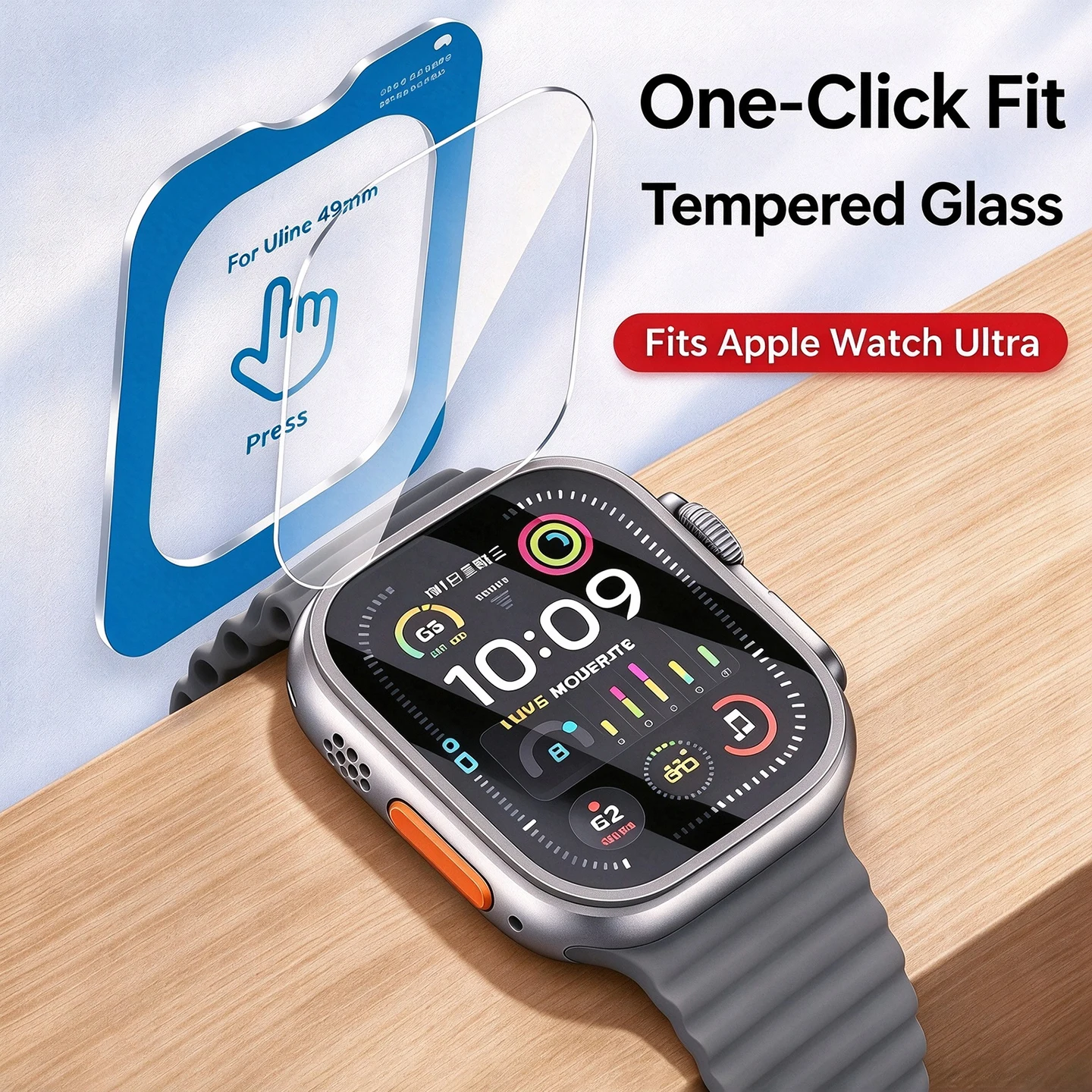 Tempered Glass Film Quick Pasting For Apple Watch Ultra 4 49mm Easy to Install Screen Glass Protective Film Smartwatch Accessory