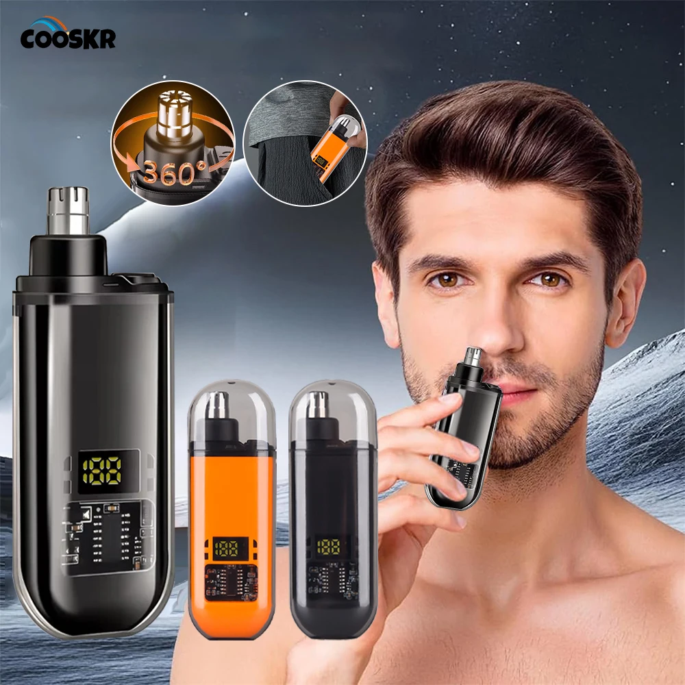 

Мини-триммер для волос в носу, перезаряжаемый через USB, портативный для удаления волос в носу, электрическая машинка для стрижки волос для мужчин, триммер для бровей, ушей, носа