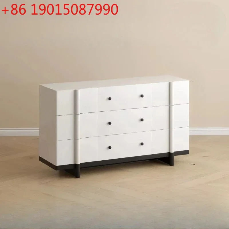 

N Light Luxury Solid Wood Chest of Drawers Living Room Side Cabinet Bedroom Tailstock Storage Dressing Integrated Locker