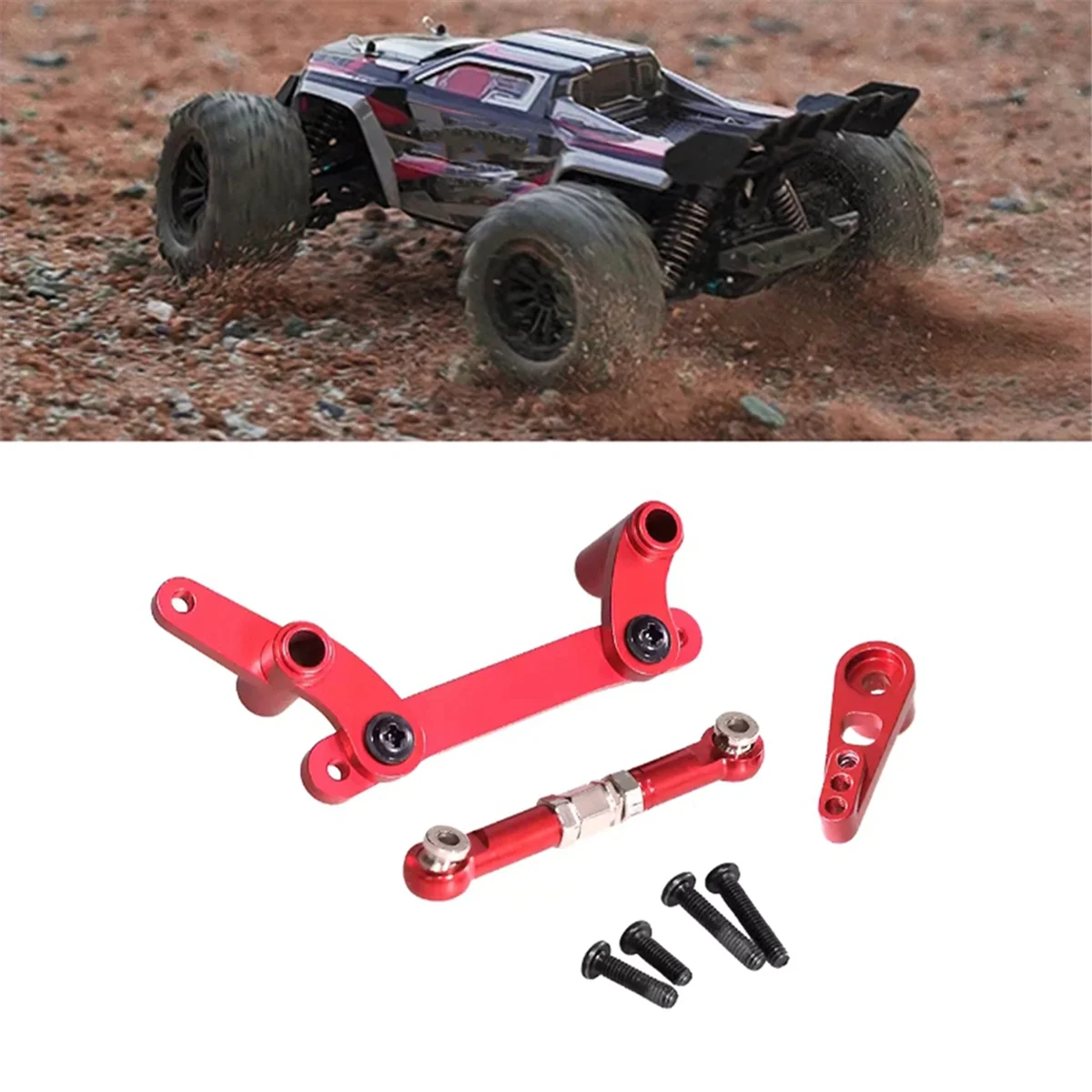 Componentes de direção atualizados de metal para SCY 1/16 16101 16102 16103 16104 16106 JJRC C8805 Q130A Peças de atualização de carro RC