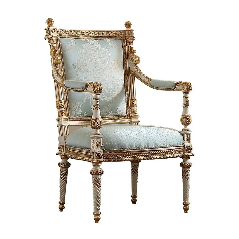 

European single chair living room mahogany carved leisure chair high-end sofa chair
