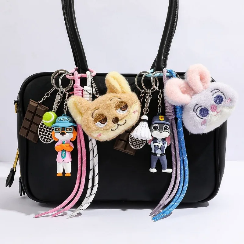 

Disney Zootopia Merchandise Creative Cartoon Plush Bag Charms Adorable Judy Nick Plushies Couple Keyring Kawaii Holiday Gift