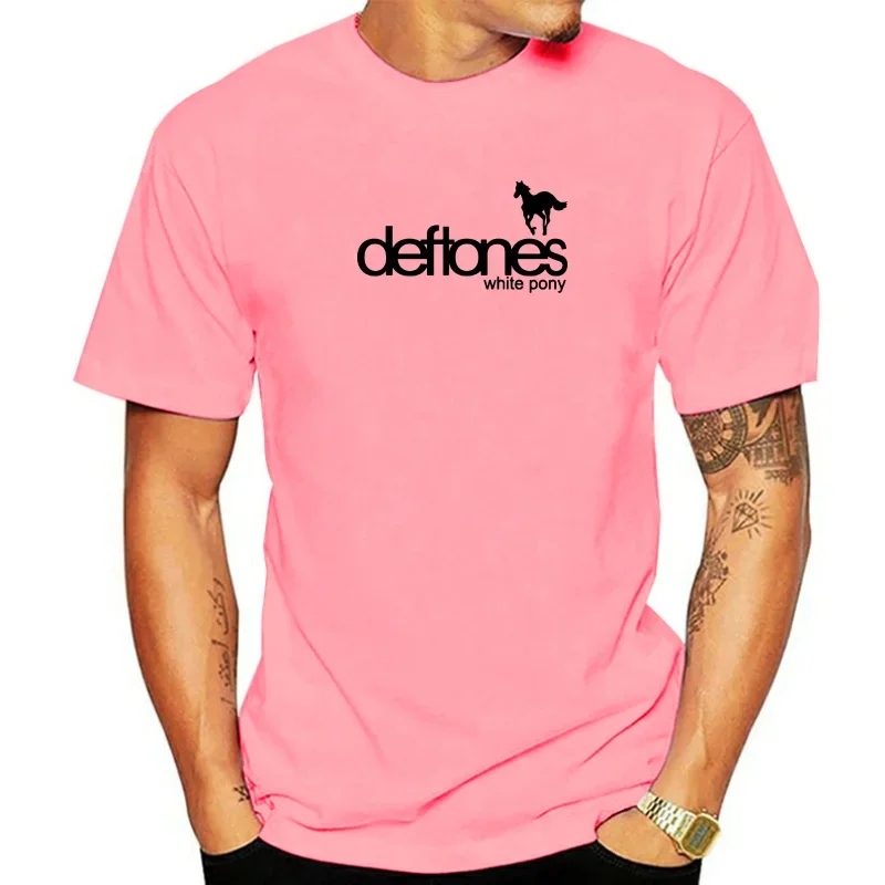 T Shirt Men New Short Sleeve Casual Top Tee White Deftones Mic Men\'s T-Shirt COTTON 2024 Summer vintage Short Sleeve