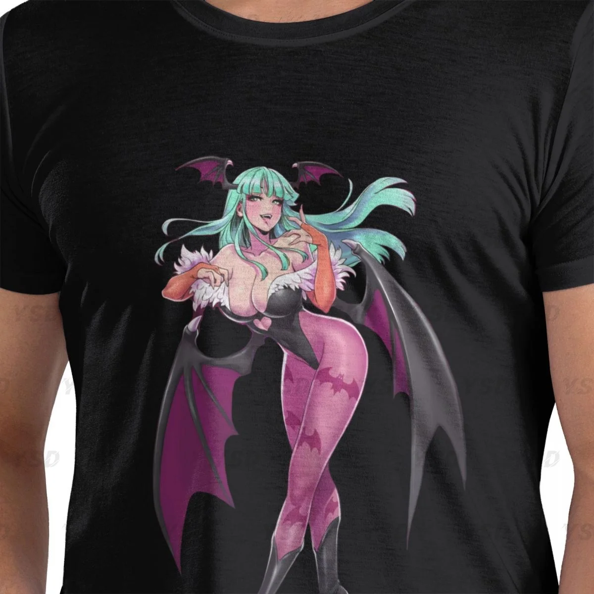 Morrigan Aensland Darkstalkers Men's tight fitting sports Cotton T-shirt, Breathable,Oversized Tee shirt