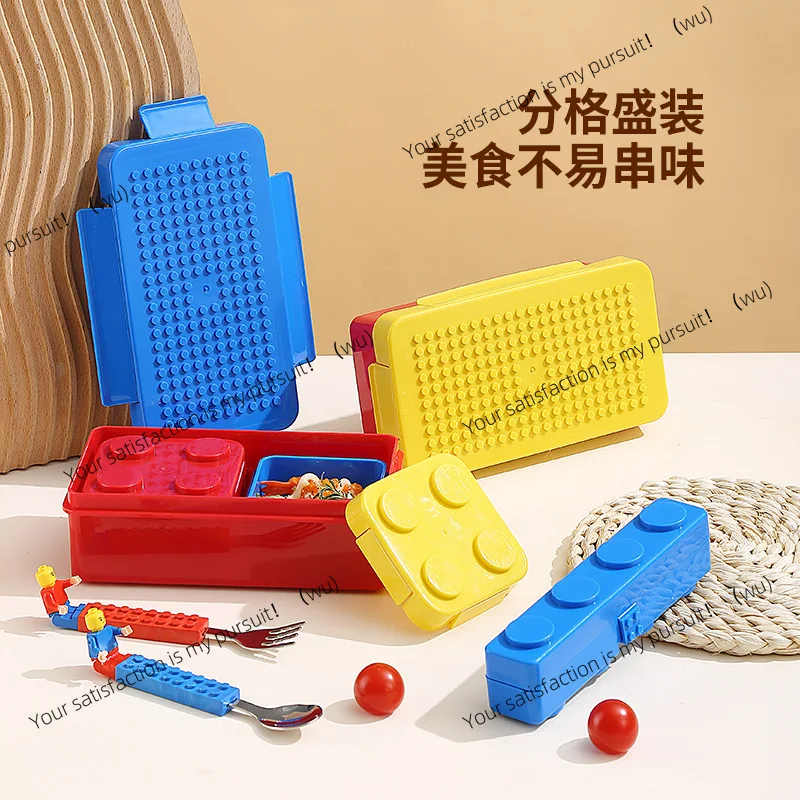 Pixel building block lunch box lunch box picnic box salad fruit