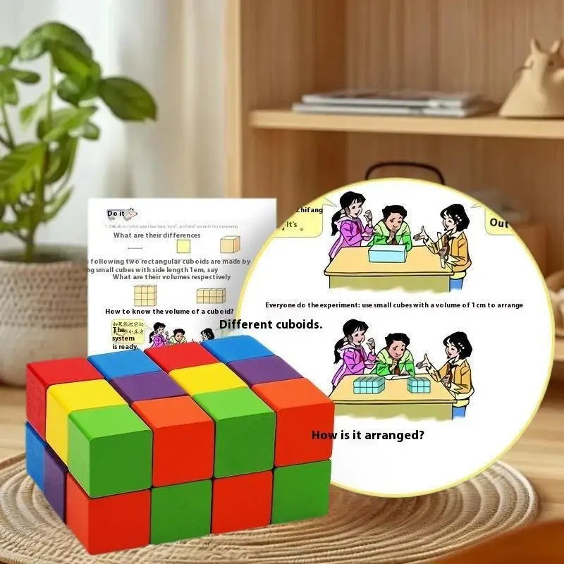 Learning Colors is Fun with 30/50/100pcs Baby Shaped Wooden Blocks, Colorful Cubes Stacking Toy for Kids