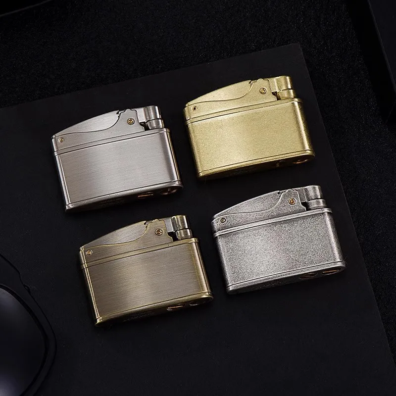 ZORRO Brass One Click Press Ignition Open Flame Kerosine Lighter Classic Bumper Lighter Smoking Accessories Gadgets For Men