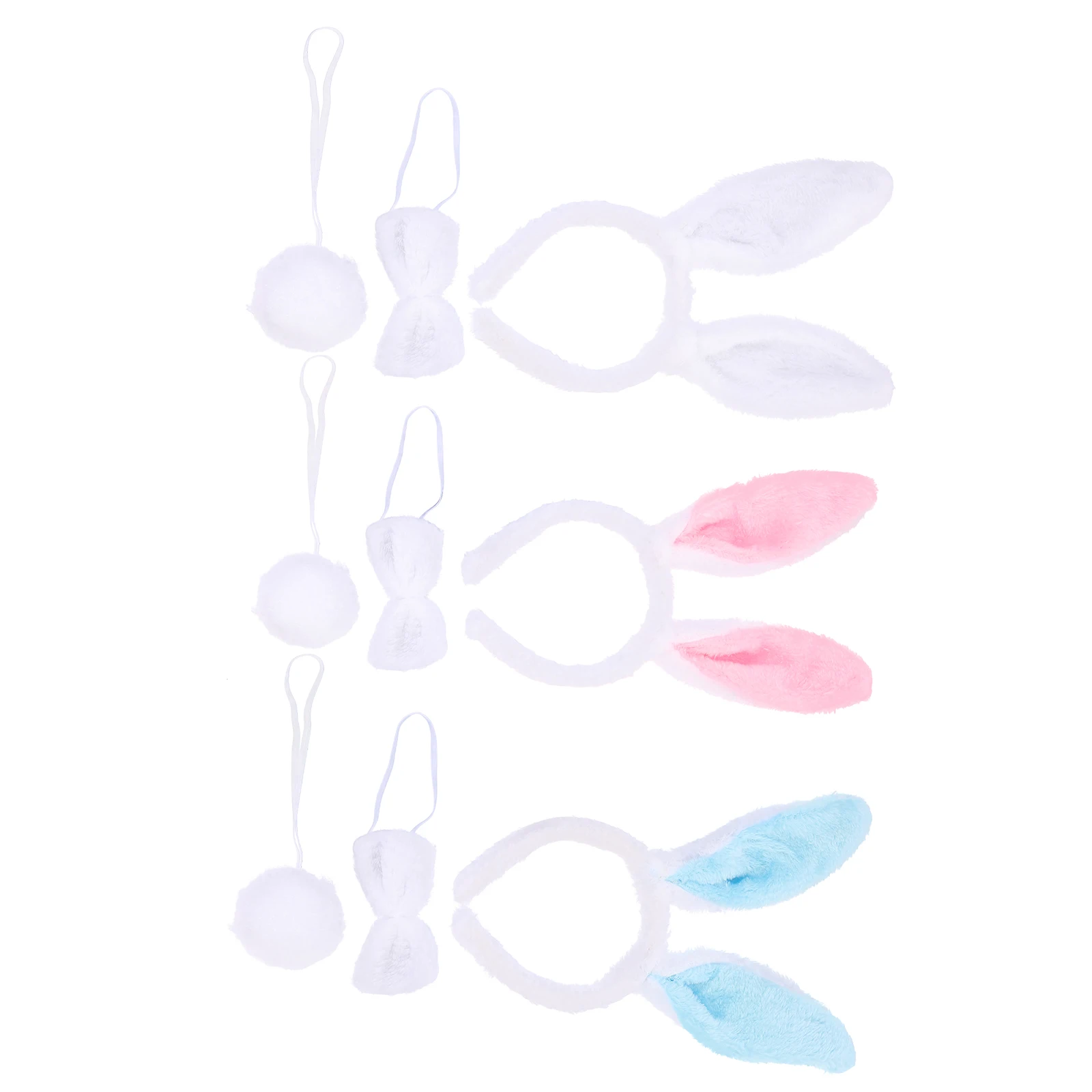 3 Sets Hasenkostüm-Set, sicheres Material, stabiler Rahmen, Kopfschmuck, Party, Bühnenaufführung, wiederverwendbare Cosplay-Requisiten, Zubehör