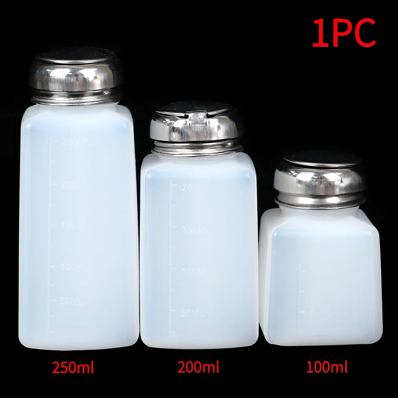 1PC 100/200/250ml Refillable Empty Pump Dispenser Nail Polish Remover Bottle Liquid UV Gel Polish Nail Art Clean Acetone Bottles