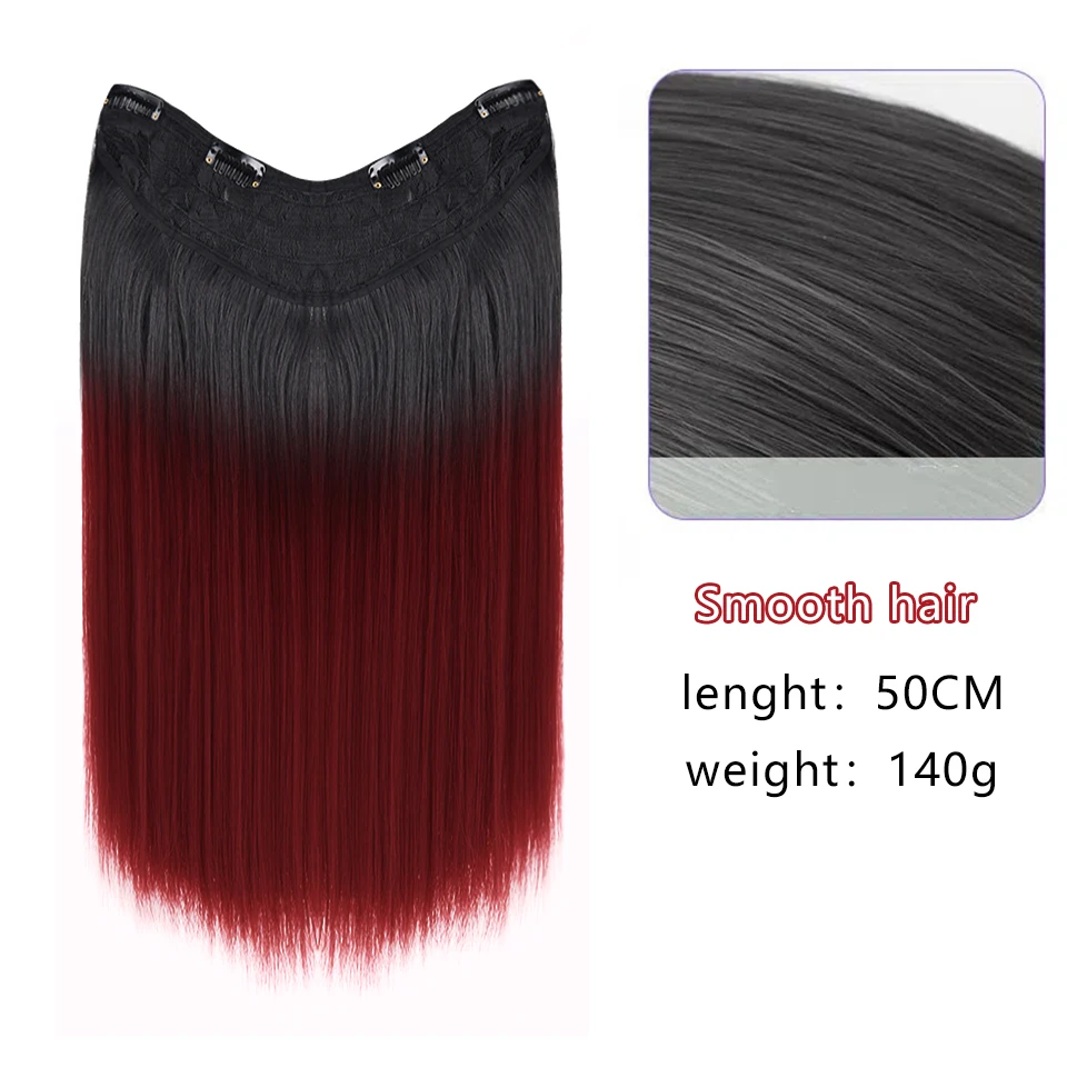 Synthetic Long Culry brown black Clip in Hair Extensions Wig Natural Fake False Hair One Piece Hairpin Accessories Hairpiece Wom