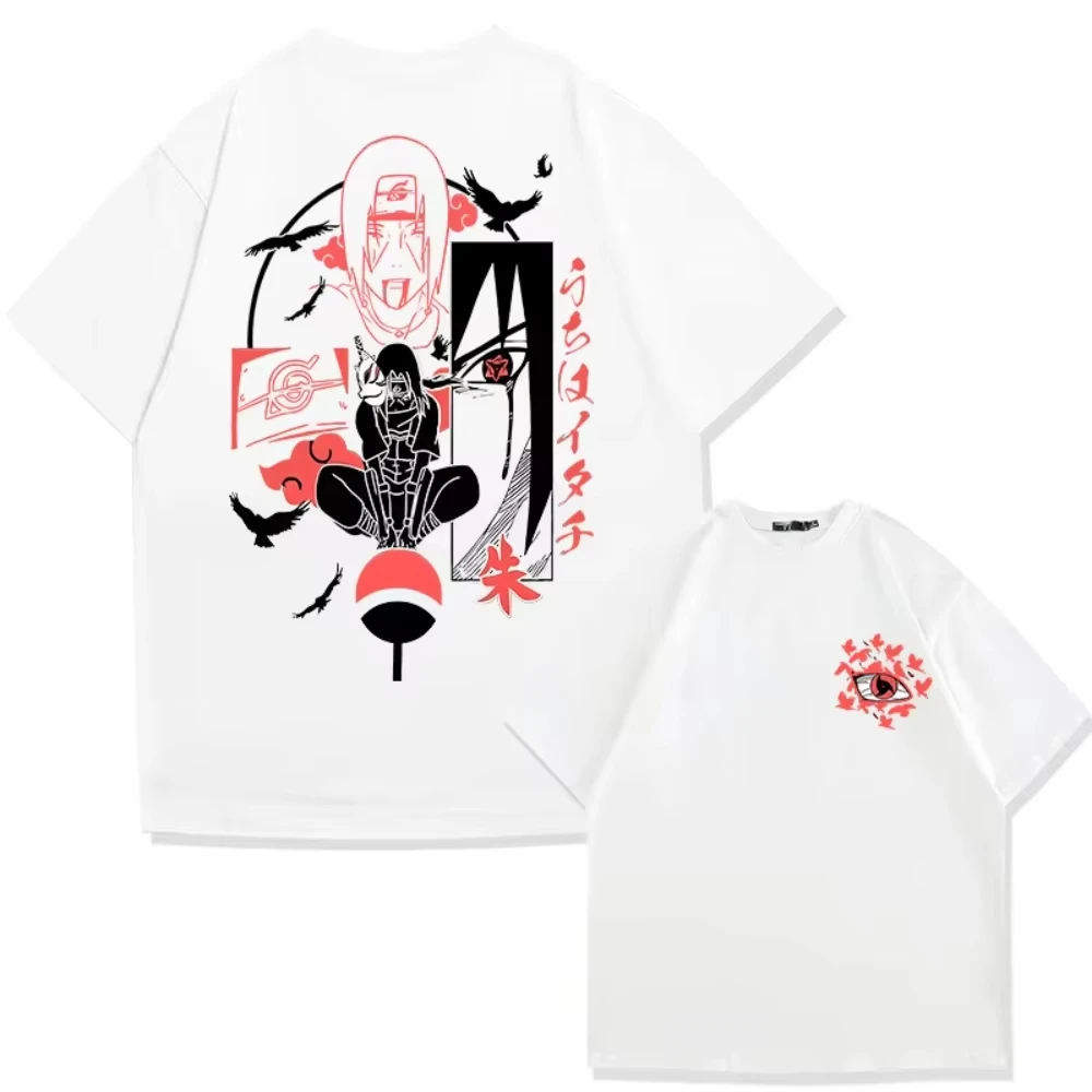 Naruto Animation Derivatives T-shirt Uchiha Itachi Uchiha Sasuke Printing Men Summer Fashion Casual Streetwear 2026 New