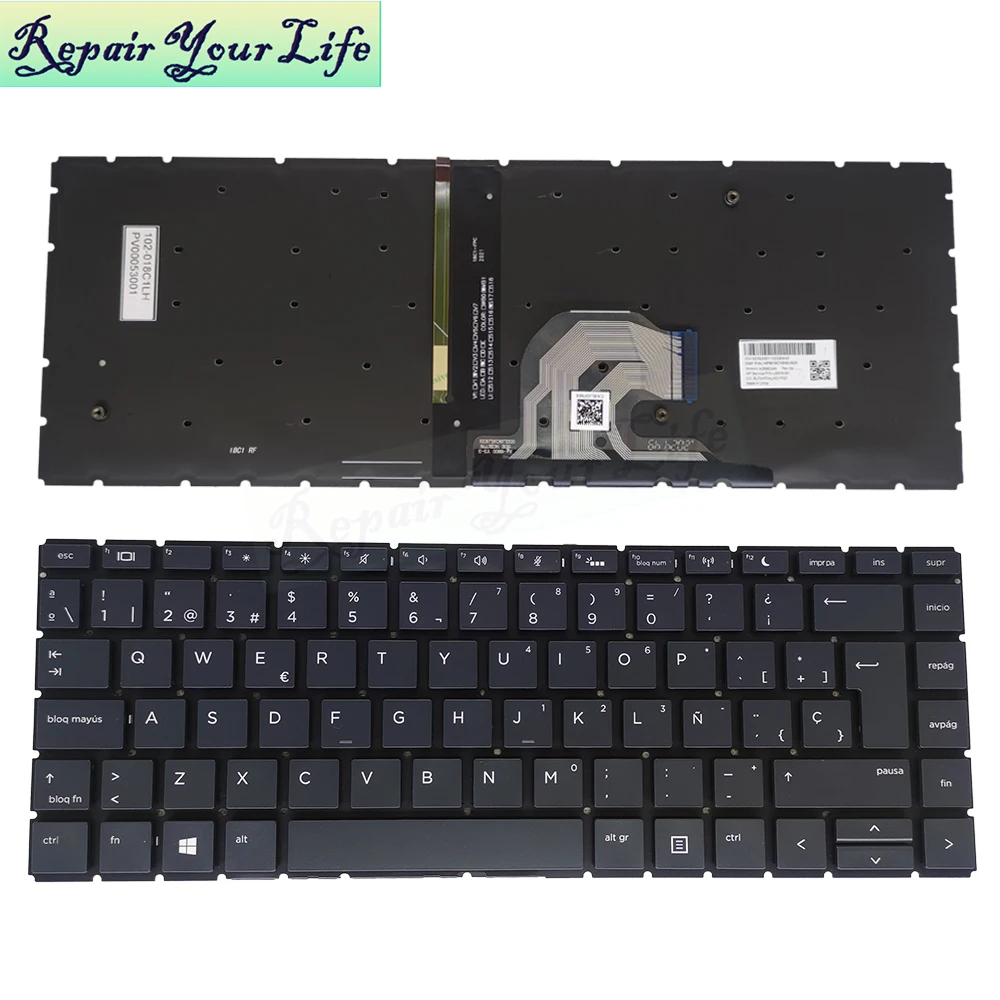 New US Spanish Backlit Keyboard for HP ProBook 440 G6 445 445R G6 HSN-Q15C HSN-Q21C HSN-Q24C L38138-D61 Latin SP LA Keyboards