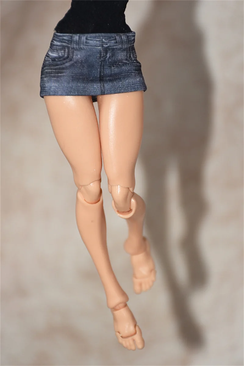 1/12 Scale Female Sexy Wrap hip Mini Skirt Denim Style Yoga High Elestic Skinny Pants for 6in Romankey tbl Action Figure Model