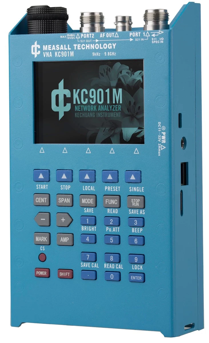 KC901M Portable RF Test Equipment 9KHz-9.8GHz Handheld Nano VNA Vector Power Network Analyzer Electronic Frequency VNA Analyzer