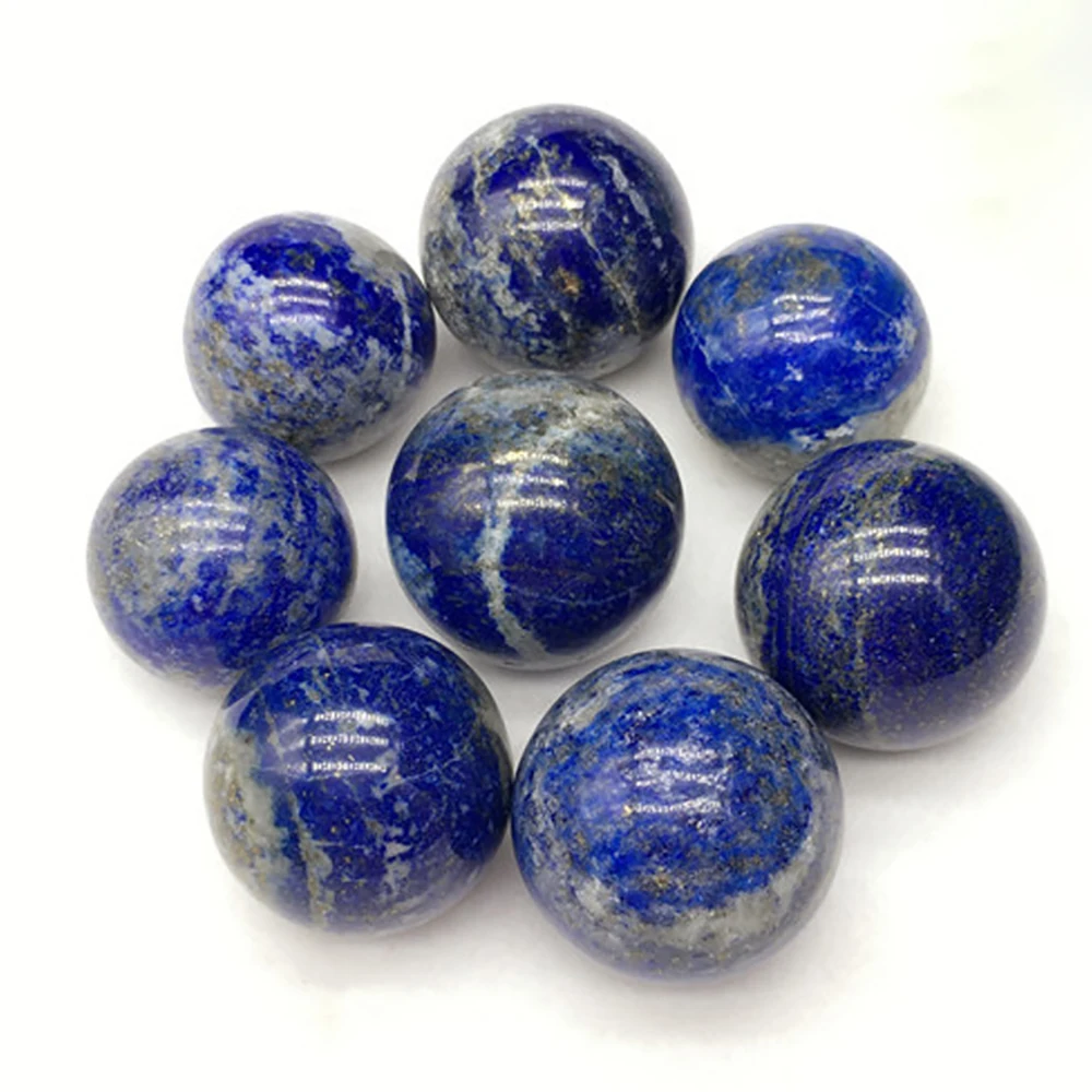 70mm Natural Lapis Lazuli Quartz Crystal Ball Polished Stone Spheres Reiki Healing Souvenirs Ore Ball Crafts Desktop Room Decor