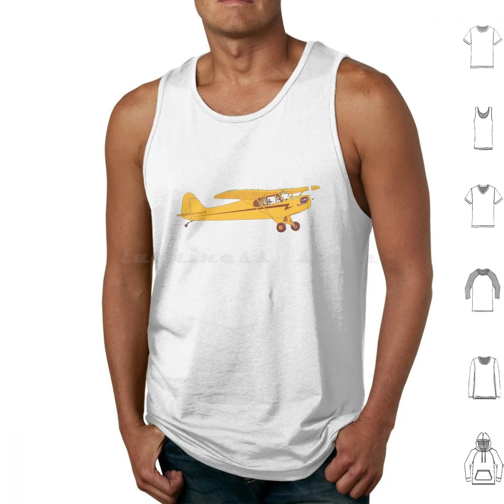 Little Yellow Plane Tank Tops Vest Sleeveless Plane Vintage Yellow Aeroplane Airplane Flight Vehicle Retro Children Kid