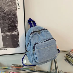 Vintage Denim Rucksack Schulreise Daypack Umhängetaschen für Teenager Mädchen