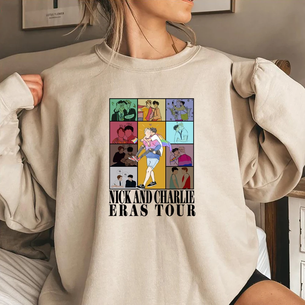 Retro Nick and Charlie The Heartstopper Eras Tour Sweatshirt Heartstopper Kit Connor LGBT Hoodie Tv Show Unisex LGBTQ Sweatshirt