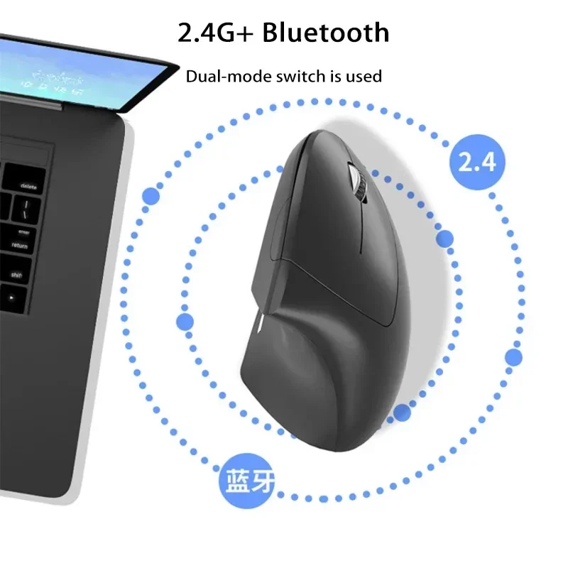 Xiaomi ไร้สายบลูทูธเมาส์แนวตั้ง Ergonomic ชาร์จไร้สาย 2.4G เมาส์สํานักงานเงียบสําหรับแล็ปท็อปพีซีคอมพิวเตอร์