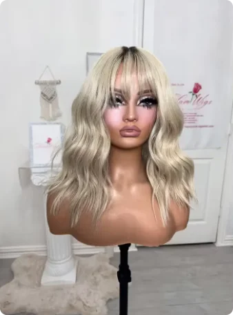 Dark Roots Preplucked Short Body Wave Bob Synthetic Wig 13x4 Lace Front for Women Cosplay Party Hair with Natural Hairline