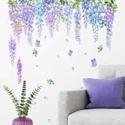 30*90cm Plant Vine Butterfly Wall Stickers Living Room Bedroom Background Wall Home Decorative Wall Stickers Wallpaper Ms3035