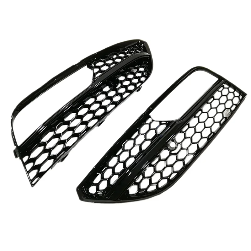 Honeycomb Mesh Style Front Bumper Fog Lamp Cover Grills Fog Light Grille for Audi A3 Hatchback 2013-2016 Black