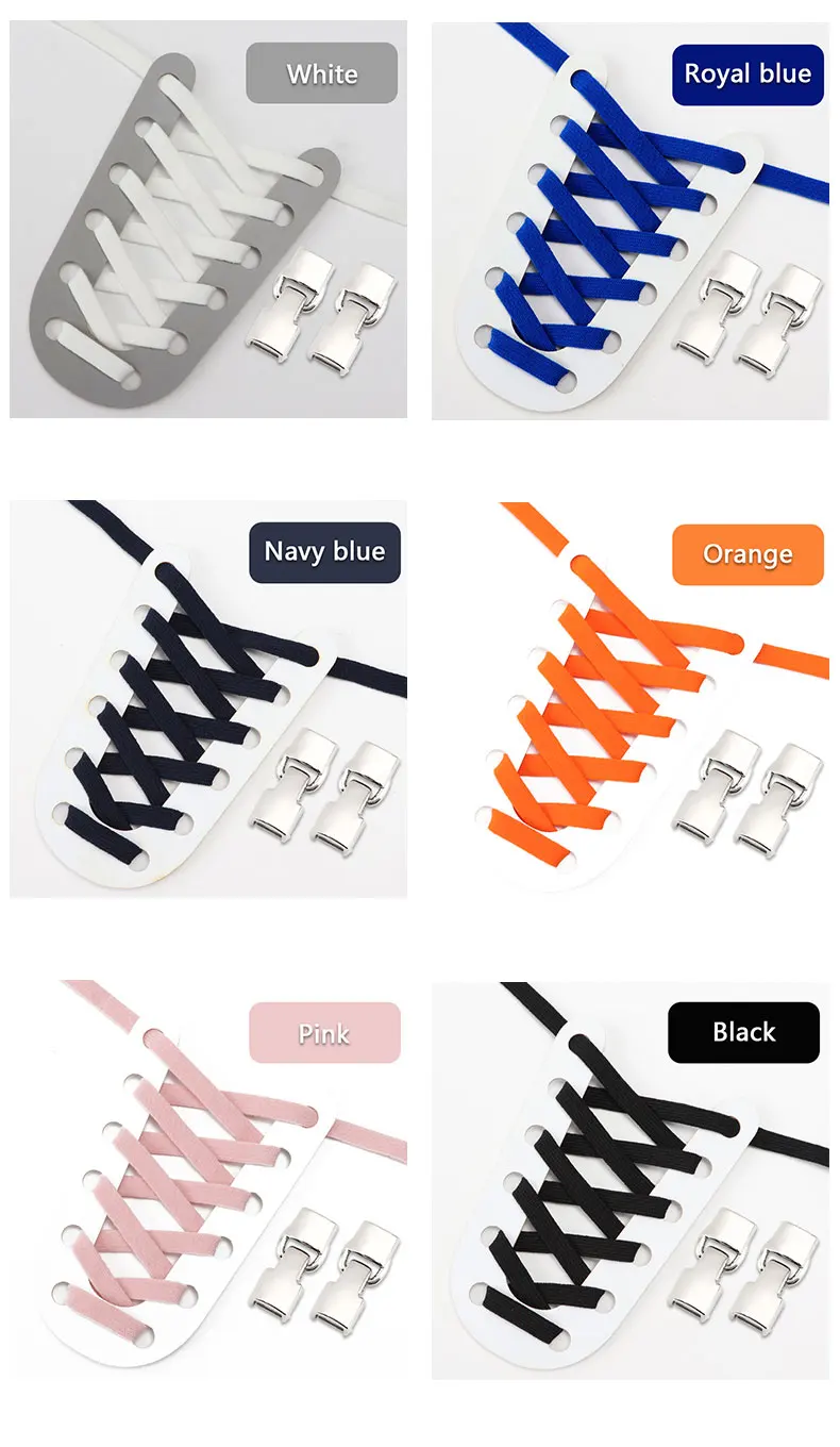 Hook Lock Schnürsenkel ohne Binden, flache, strapazierfähige, elastische Schnürsenkel für Sneaker, Erwachsene, Kinder, Sport, Gummiband-Schnürsenkel, Schuhzubehör – Detail 8