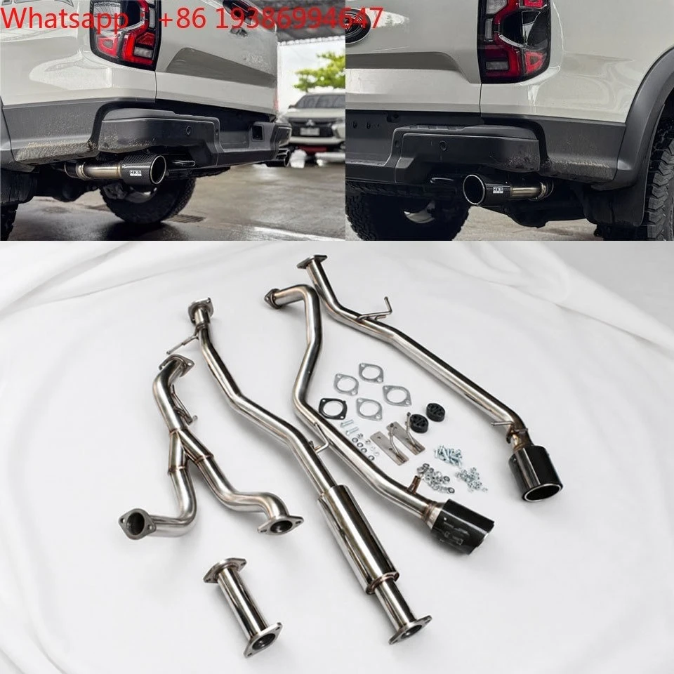 For Ford Ranger T9 NEXT GEN RAPTOR 2.0 2023+ Stainless Steel Carbon Fiber Exhaust Pipes Ready Stock