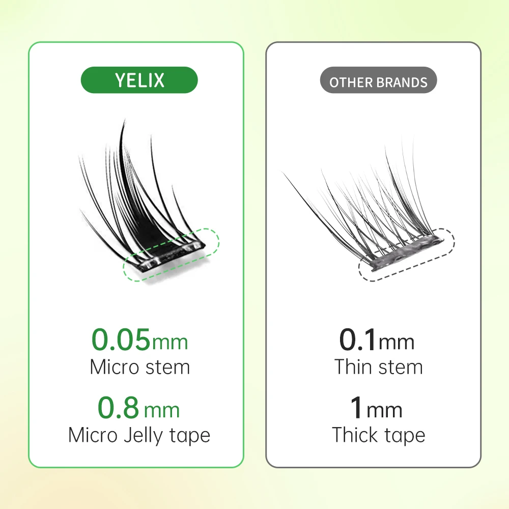 Yelix No Glue Needed False Eyelashes Large Capacity 10 Row Glue-free Fluffy Cluster Eyelash DIY Extensions