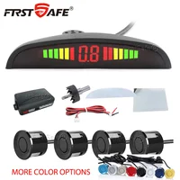 FirstSafe Factory-Kit de Sensor de estacionamiento LED para coche, 4 sensores, pantalla de retroiluminación de 22mm, Kit de Radar inverso, sistema de Monitor de 12V, 13 colores