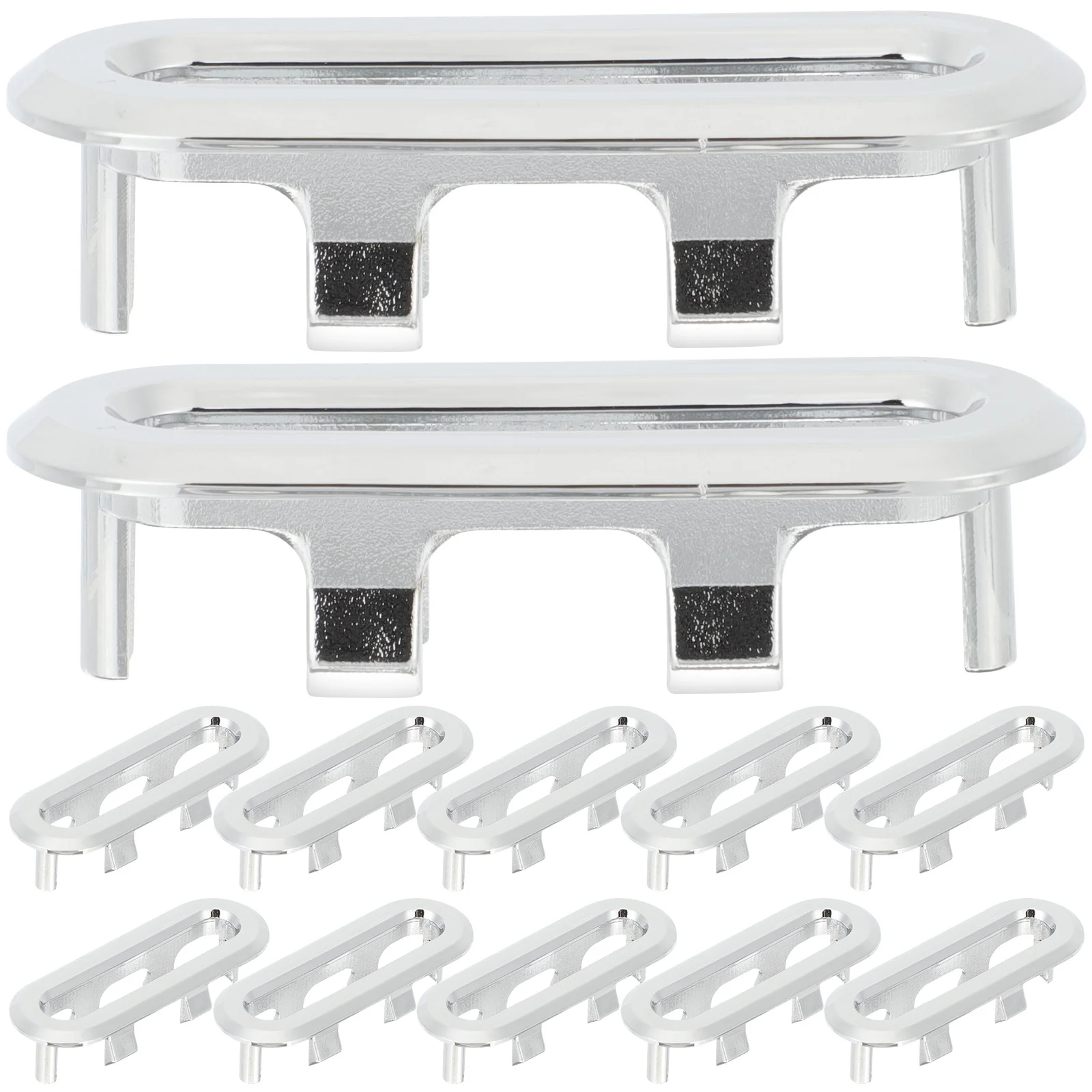 10Pcs Oval Sink Overflow Covers Plastic Basin Overflow Rings Easy Install Trim Drain Cover Replacement Accessories