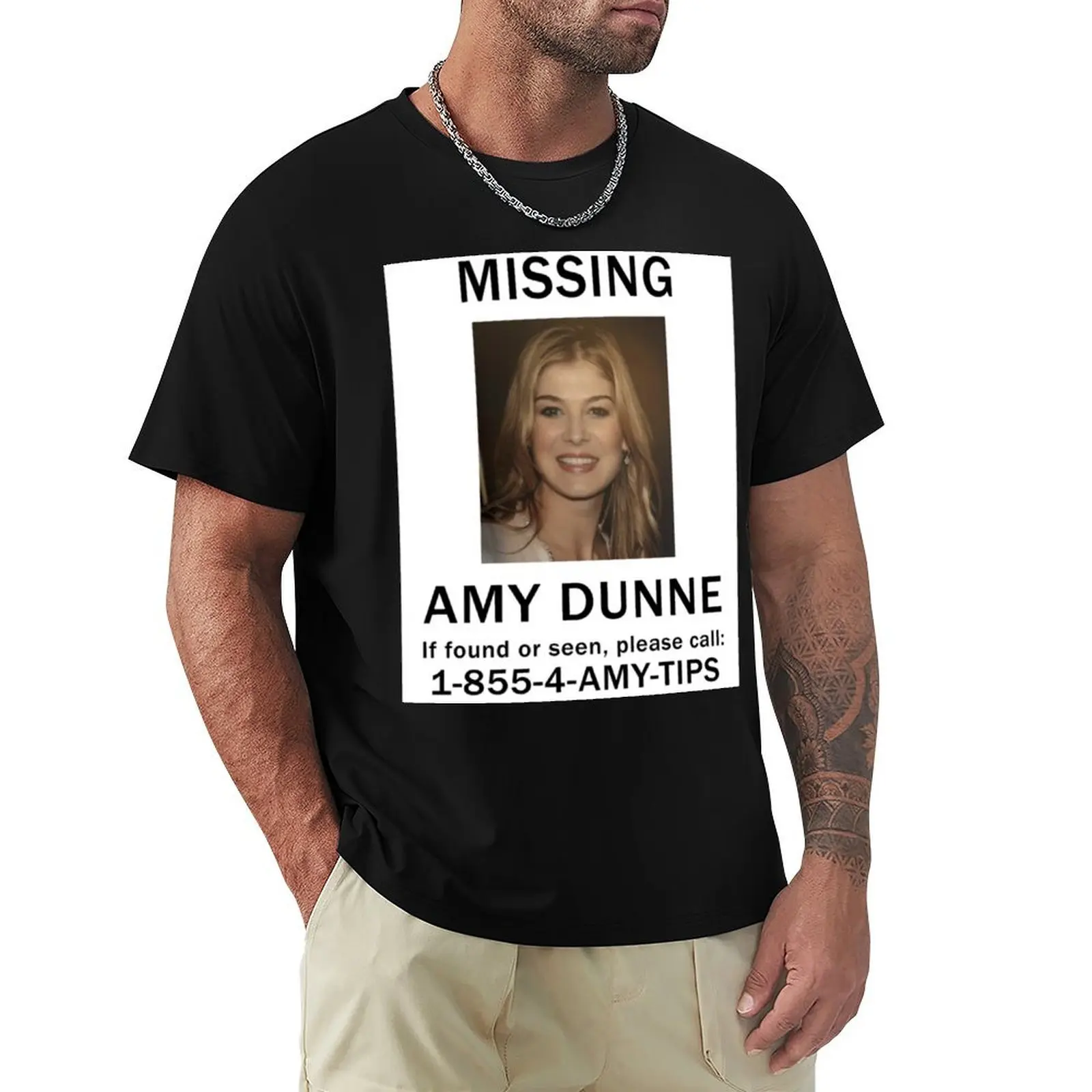 

Amy Dunne Missing Poster T-Shirt clothes blue archive man clothes fitted t shirts for men