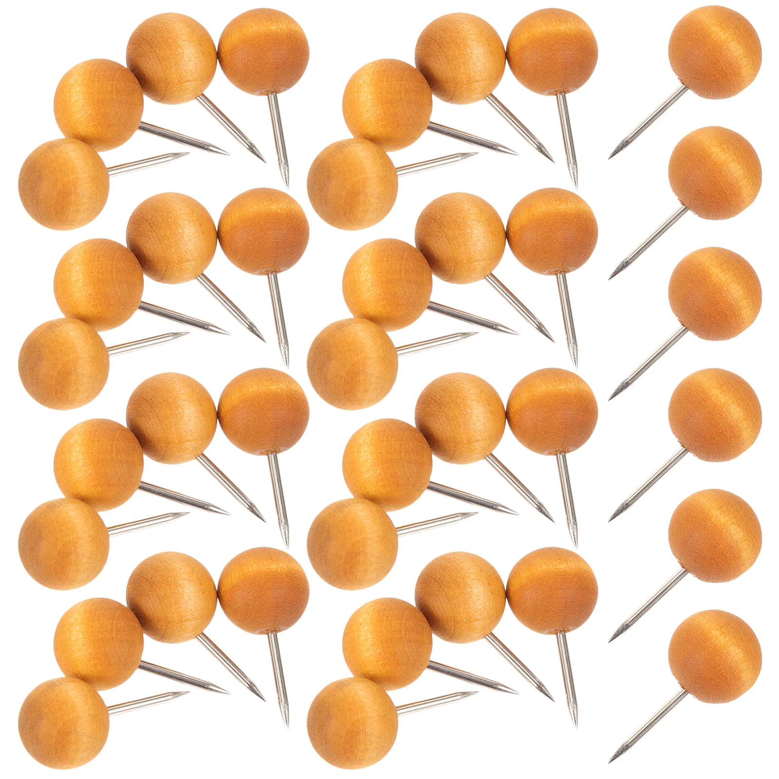 100 قطعة من مسامير الإبهام الخشبية القوية دبوس دفع لطيف للوحة الفلين صور جدار مكتب مكعب الديكور دبابيس الإبهام