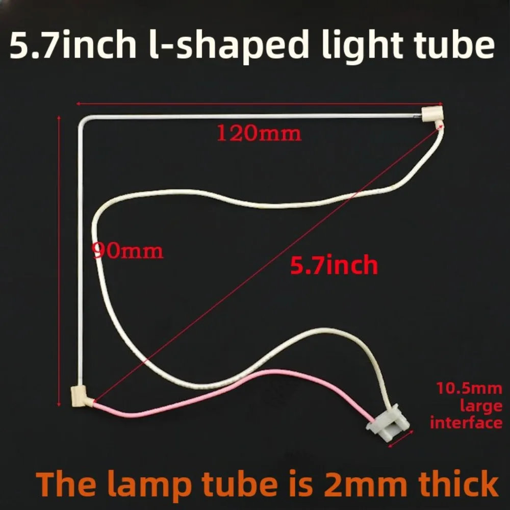5.7 Inch L-Shaped LCD Monitor Backlight Tube CCFL Lamp with Socket 120mm X 90mm X 2mm for Computer Monitor Lighting
