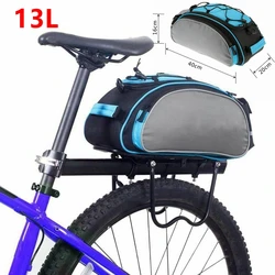 13 Litre MTB Bicycle Rear Rack Carrier Bag Trunk Pannier Outdoor Cycling Shoulder Luggage 600D Waterproof Bike Seat Storage Bags