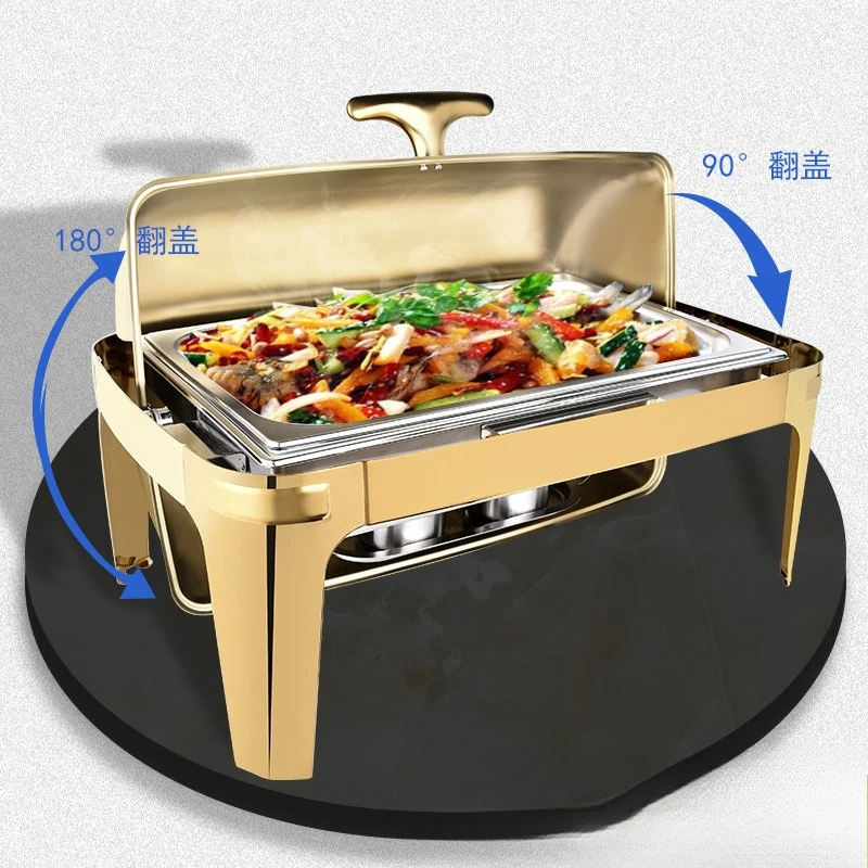 

Visible full clamshell buffet stainless steel buffet stove heating insulated buffet stove breakfast