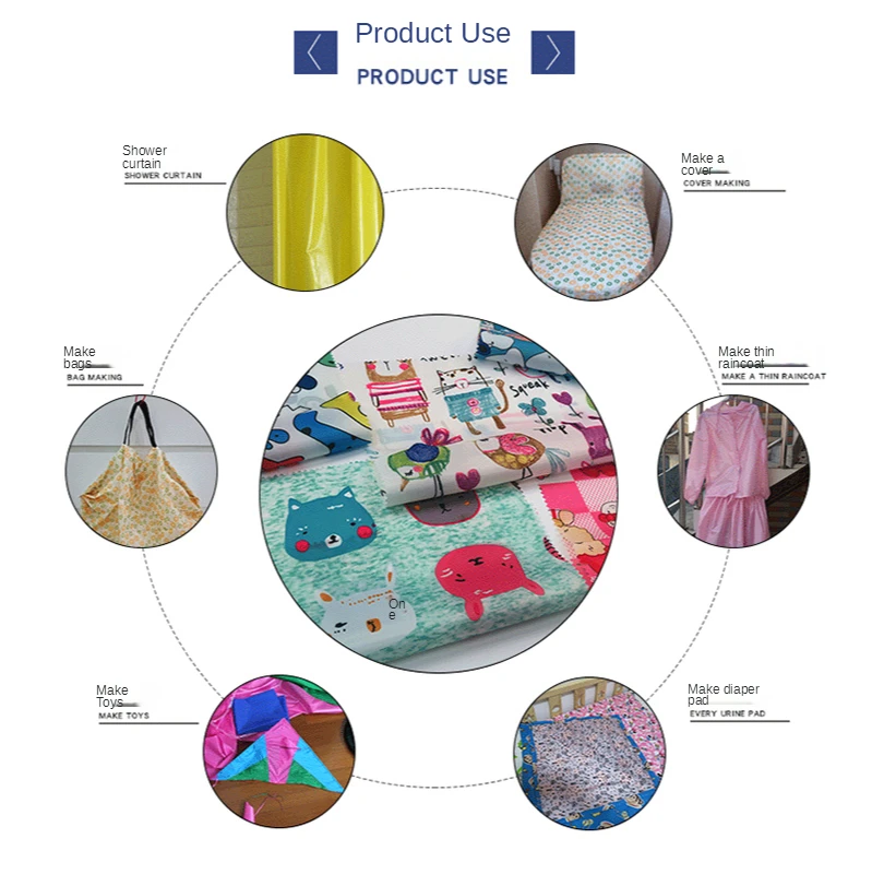 Waterproof Fabric By The Meter Breathable Tpu Children Clothes Anime Printed Cartoon Cloth Outdoor Sewing Umbrella Thin Diy Blue