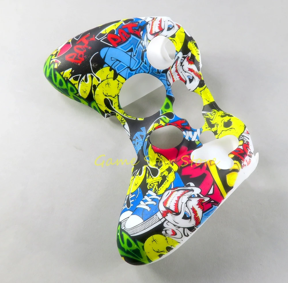 1pc For Xbox 360 Xbox360 Controller Water Transfer Printing Silicone Rubber Case Protective Cover Skin Game Accessories