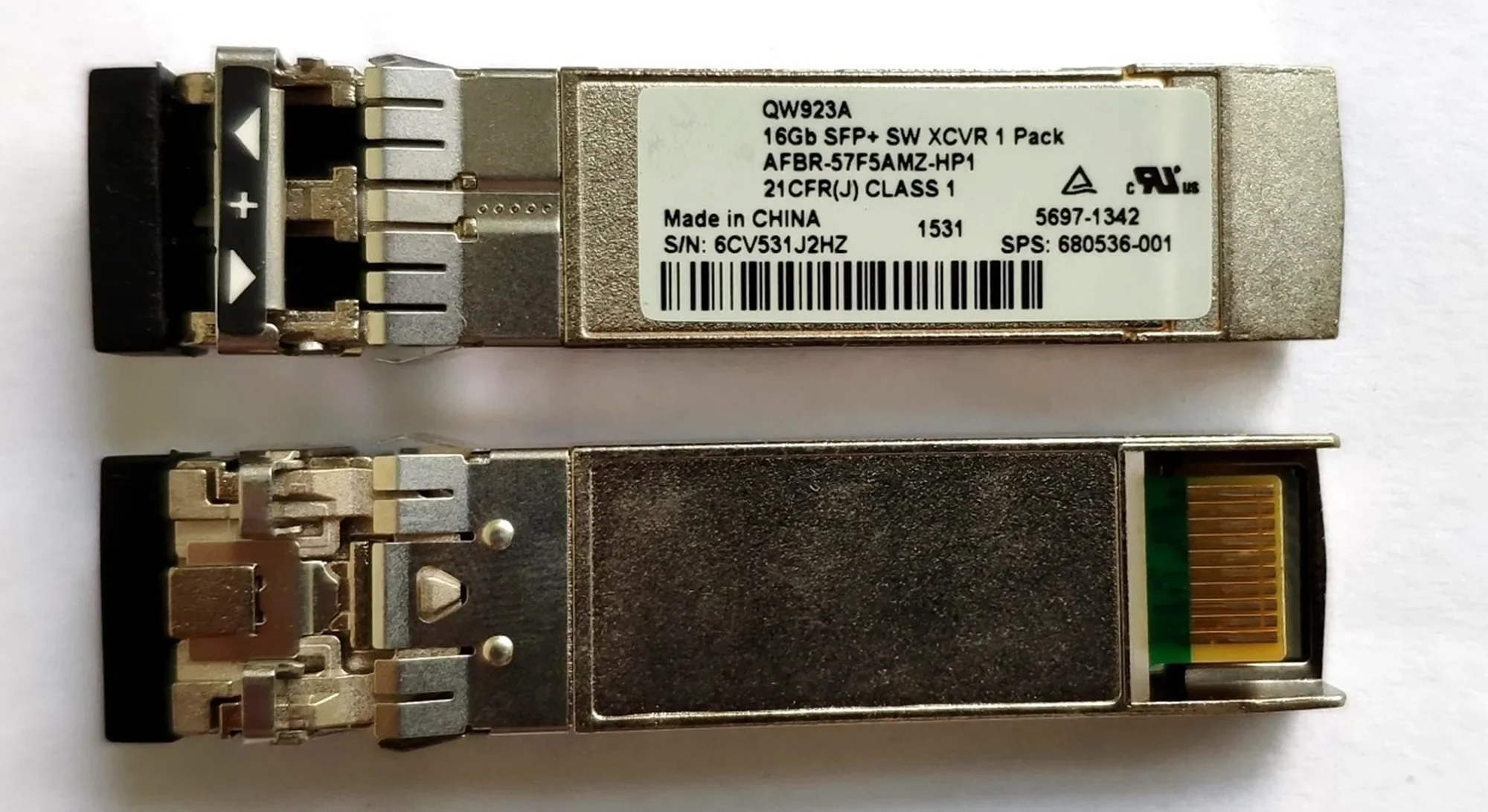 

16G SFP+ SW XCVR QW923A 680536-001 AFBR-57F5AMZ-HP1 FTLF8529P3BNV-HP Used For SN1100E 16Gb FC HBA C8R39 719212-001 Module