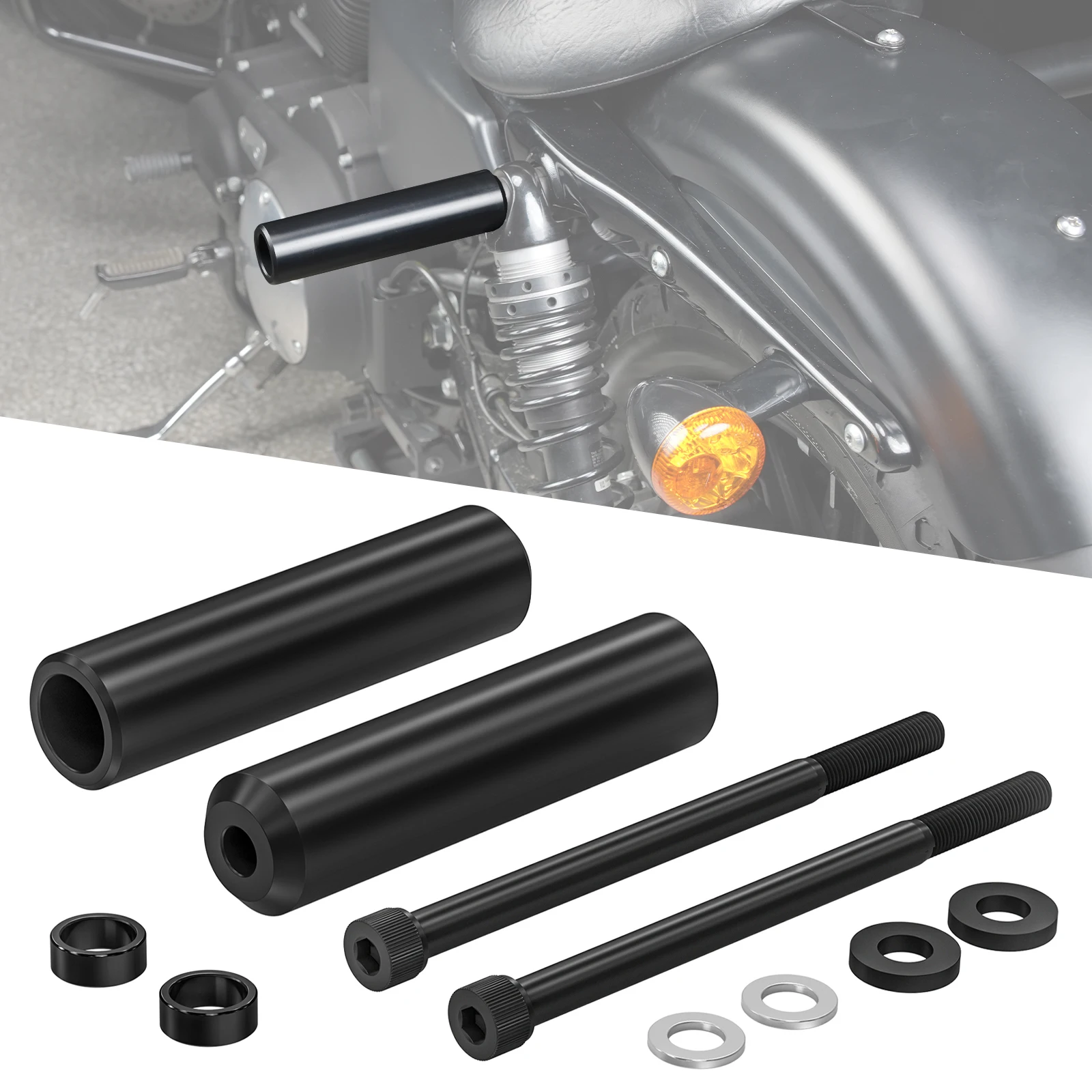 

6.5" Shock Sliders Rear Crash Bar for Harley Iron 883 XL883N 2009-2014 Iron 1200 2018-2021 72 XL1200V 12-17 48 XL1200X 10-15