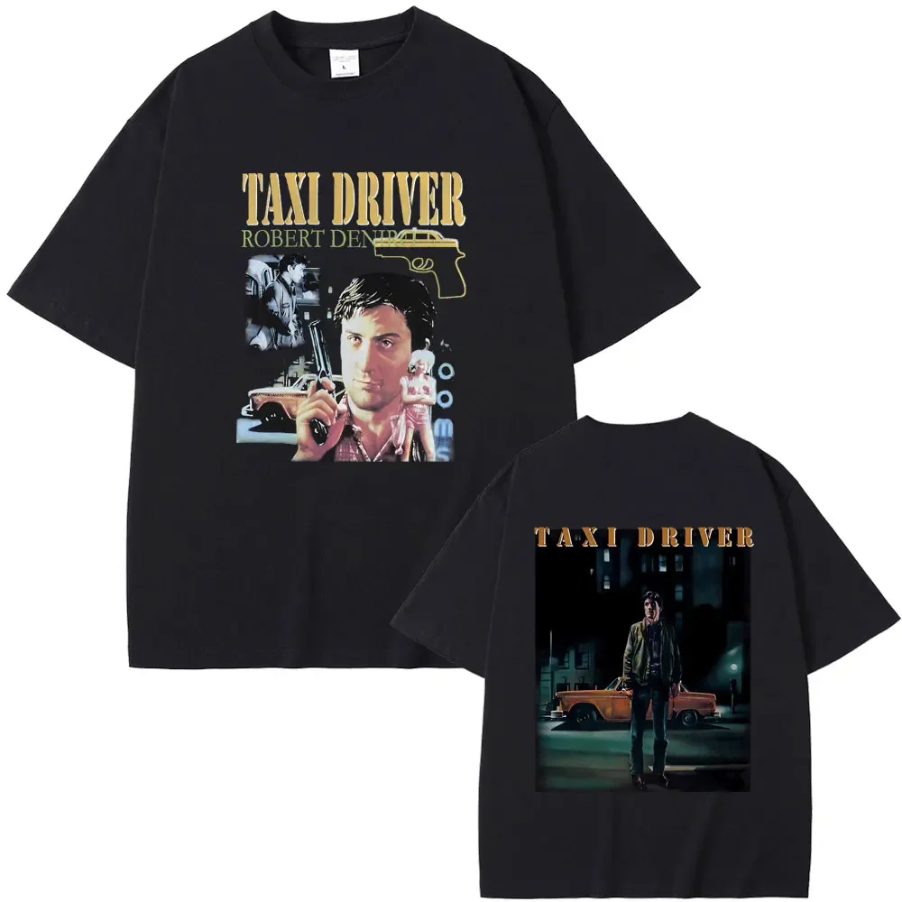 Oversized T Shirts Male Vintage Tees Tops Classic Horror Thriller Movie Taxi Driver Robert De Niro Graphic T-shirt Men's Casual