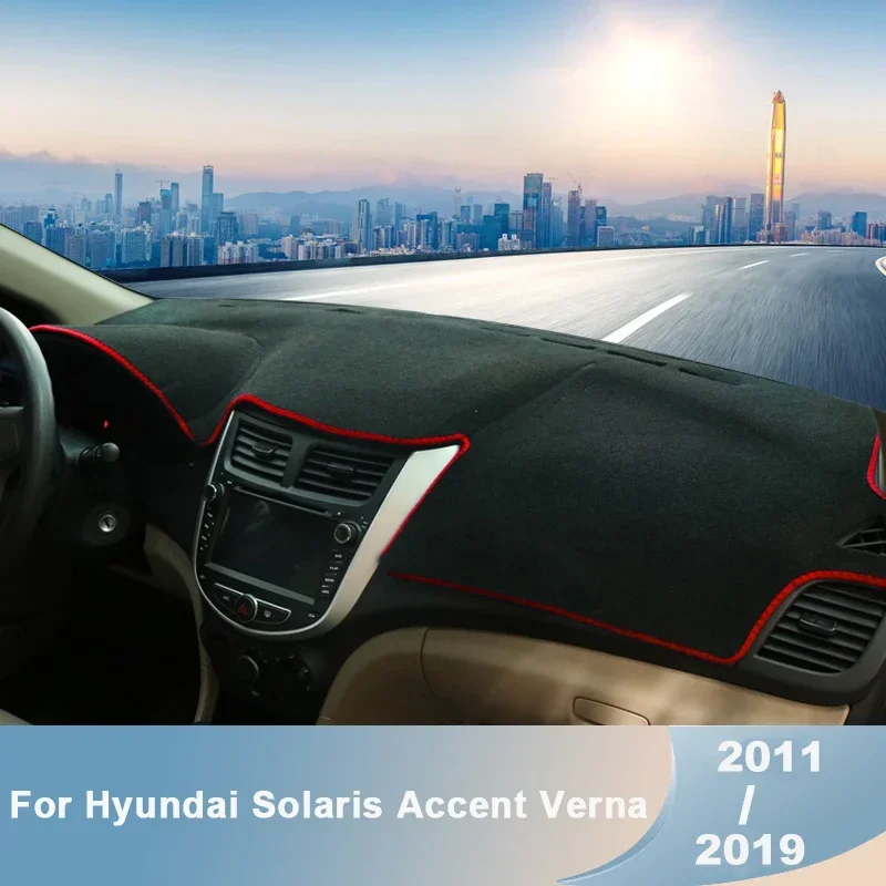 For Hyundai Solaris Accent Verna 2011-2019 Car Dashboard Avoid Light Cover Pads Anti-uv Mats Interiors Accessories 3d Auto Parts