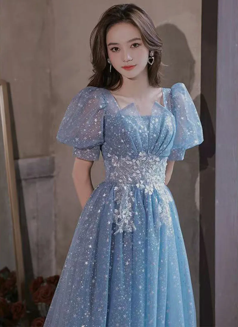 

Роскошное платье 2025, синее вечернее длинное платье больших размеров для женщин, элегантное шикарное вечернее платье на день рождения по индивидуальному заказу