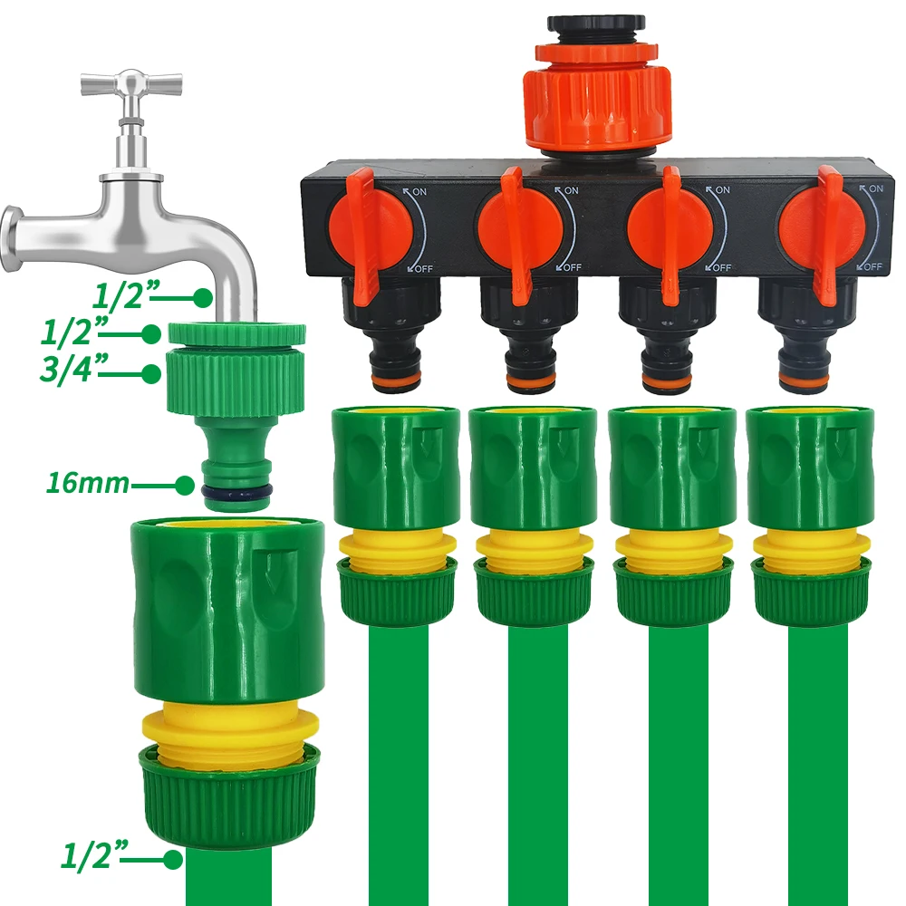 Oaza 1/2 cal wąż kran ogrodowy przewód węża wodnego 16mm szybki złączka w/ 1/2 \'\'i 3/4\'\' Adapter naprawy nawadniania szklarni